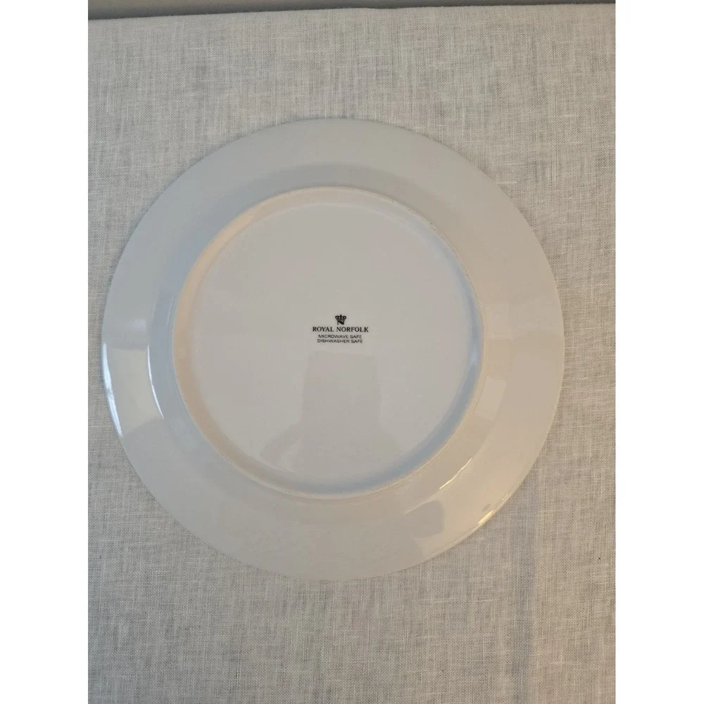 Vintage Royal Norfolk Cardinal Ribbon Christmas Dinner Plate